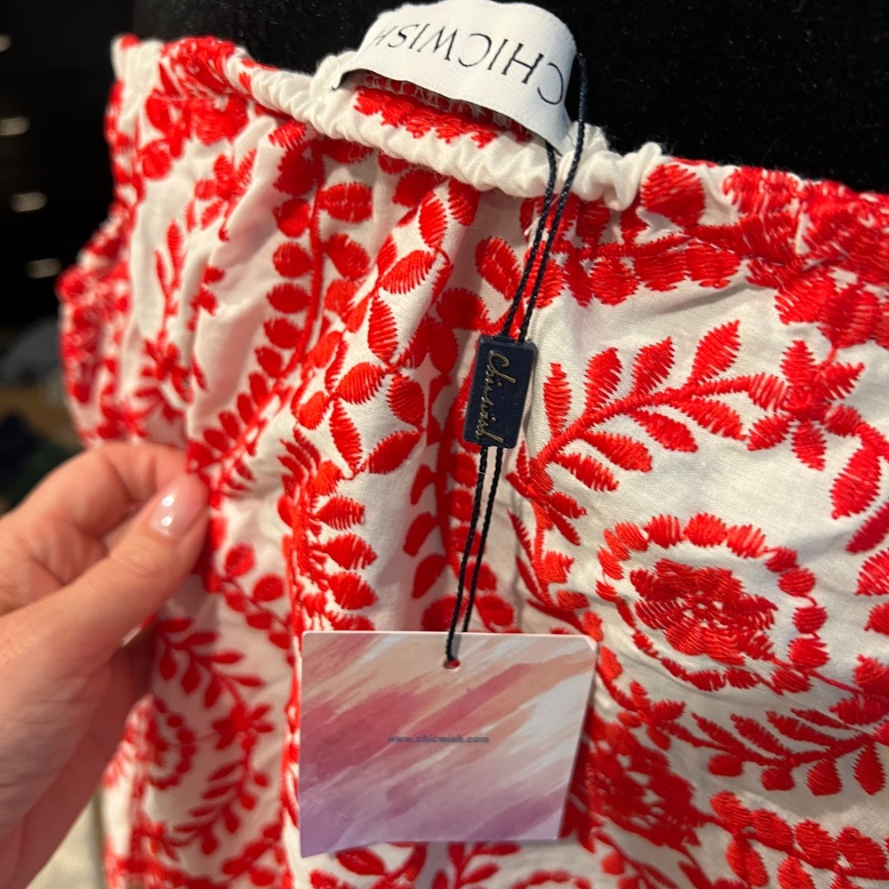 Chicwish Red Off-Shoulder Relaxed Blouse - Picture 6 of 8